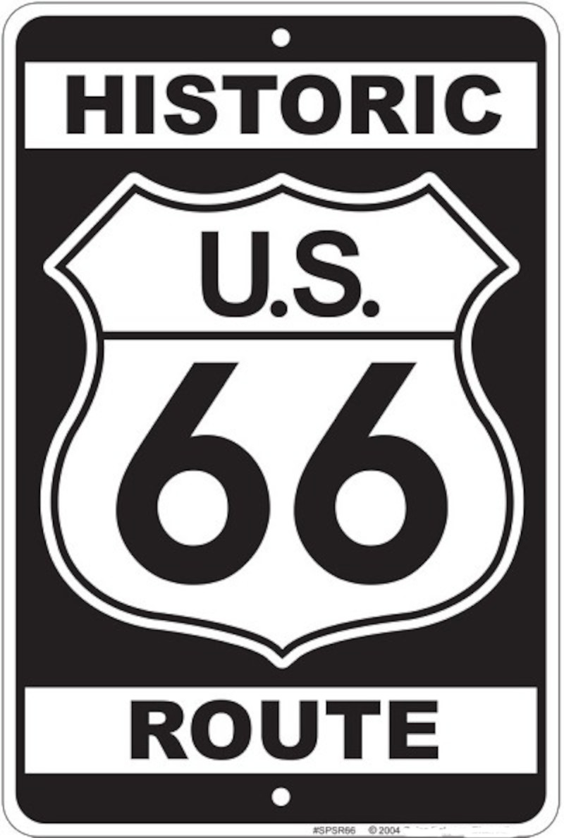 Plaque métallique format 30 x 20 cm Historic Route 66