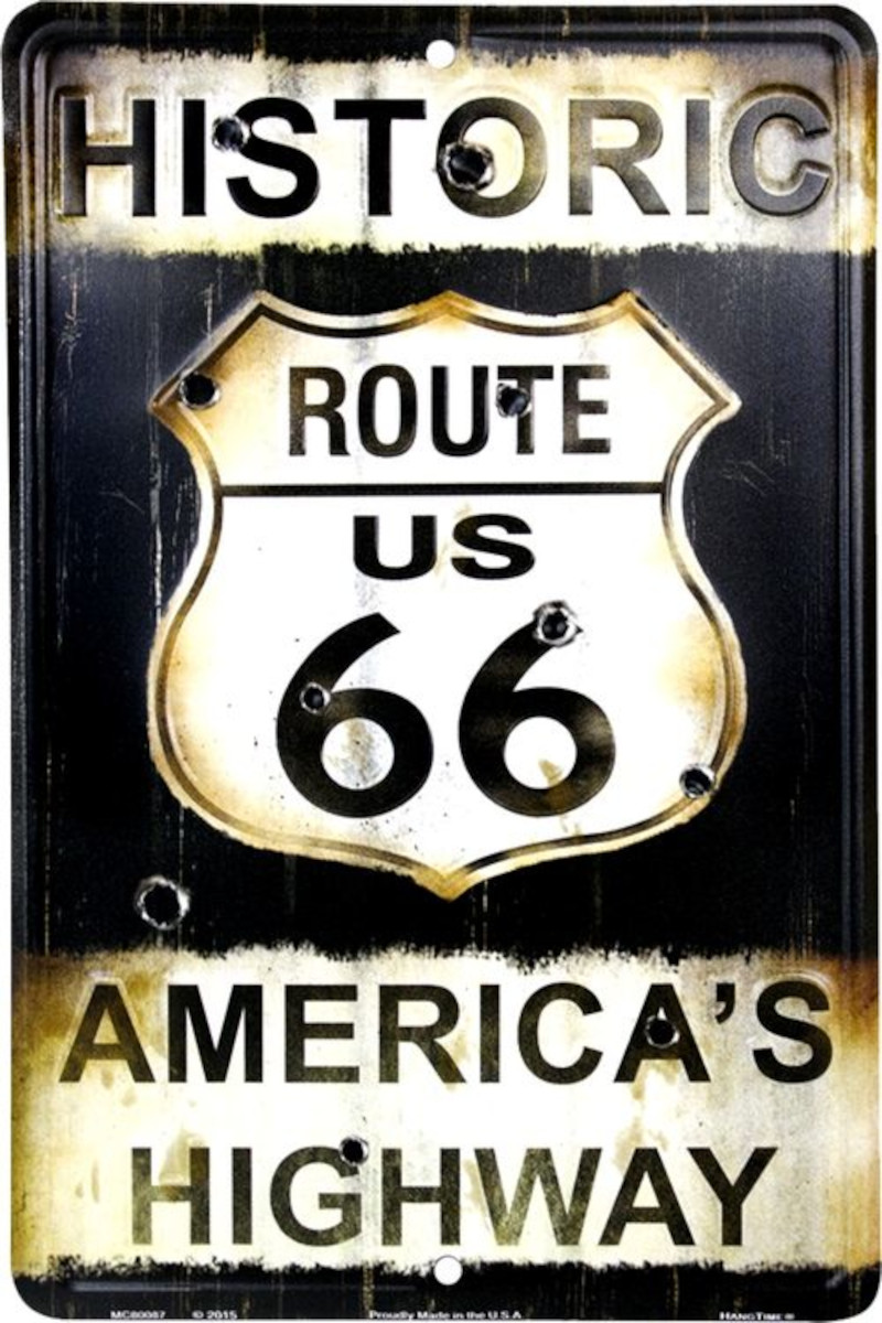 Plaque métallique format 30 x 20 cm Historic America\'s Highway Route 66