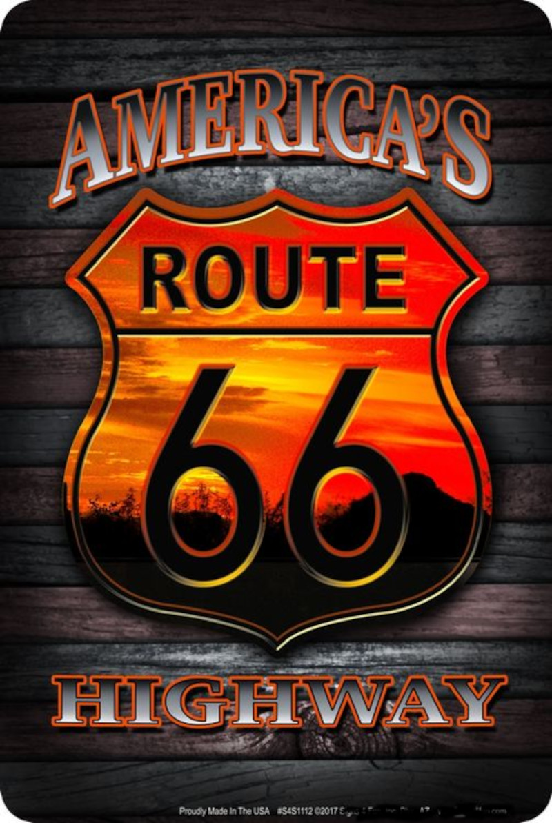 Plaque métallique format 30 x 20 cm America\'s Highway Route 66