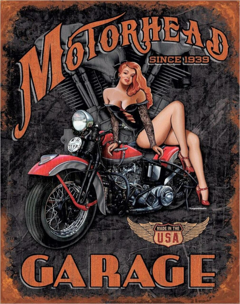 Plaque métallique format 41 x 32 cm Motorhead Garage since 1939