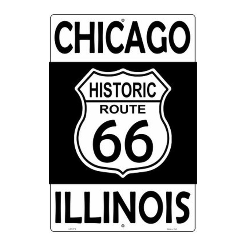 Plaque métal format Parking 45 x 30 cm CHICAGO Illinois Historic Route 66