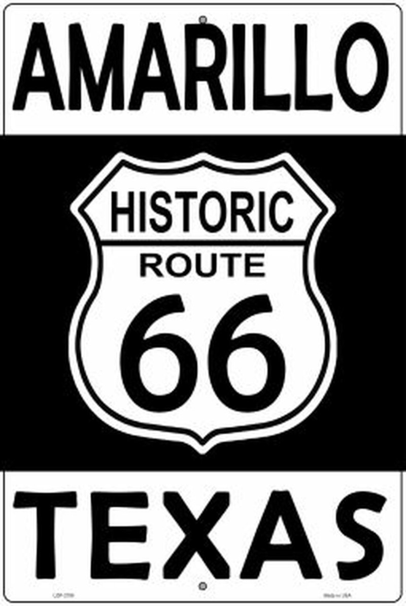 Plaque métal format Parking 45 x 30 cm AMARILLO Texas Historic Route 66
