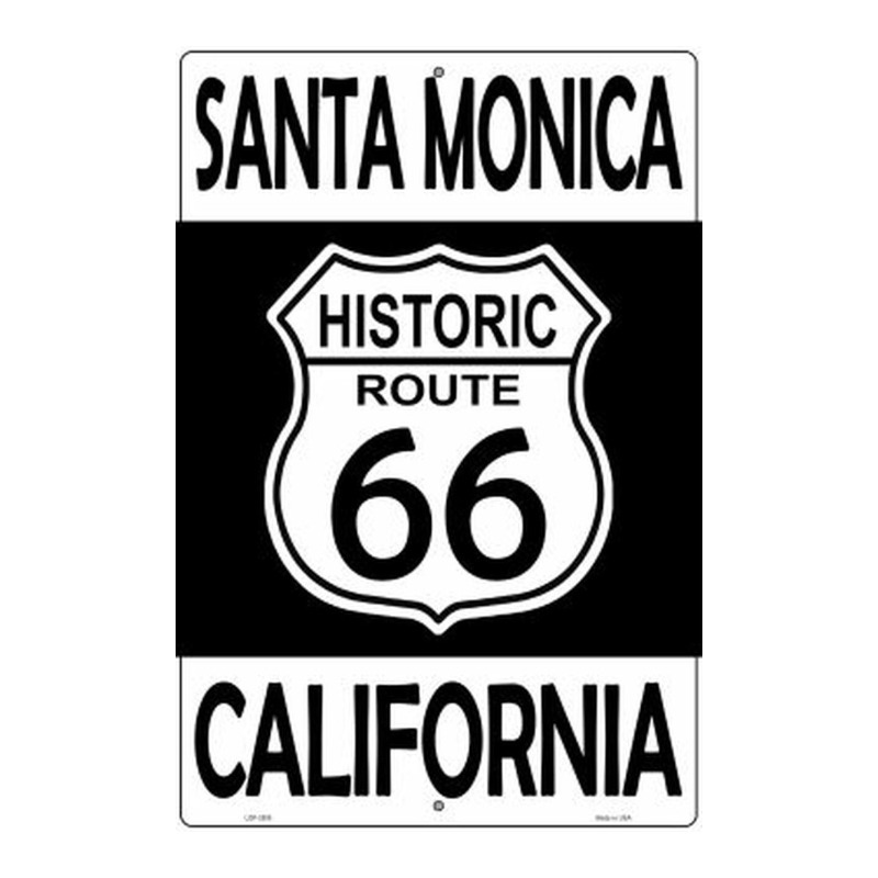 Plaque métal format Parking 45 x 30 cm SANTA MONICA Californie Historic Route 66