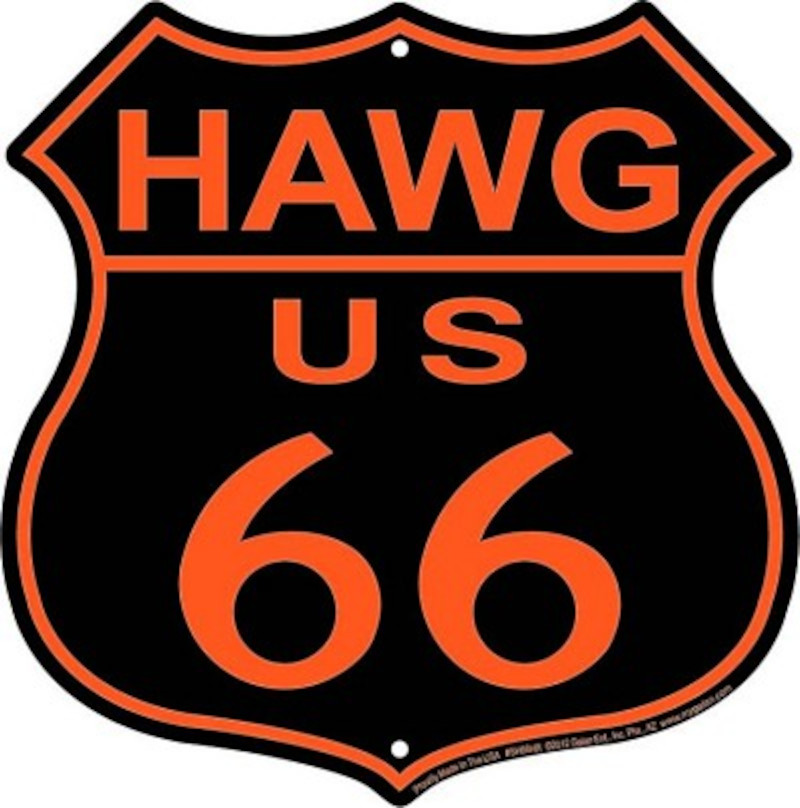 Bouclier Highway métallique 29 x 29 cm HWG Orange ROUTE US 66