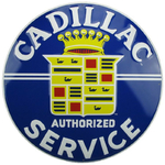 SCRD63_cadillac_service_plaque_décoration_metallique_americaine_ronde_61cm