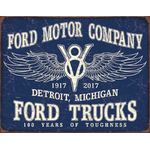 2245-FORD-trucks-100-years-plaque-30x40-metallique-etain-americaine-decoratice-desperate-entreprise-usa