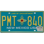 NEW-MEXICO-TURQUOISE-Plaque-authentique-immatriculation-vehicule-usa-2020-2021-PMT840
