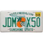 FLORIDE-ORANGE-BLOSSOM-Authentique-plaque-immatriculation-etats-usa-2012-2020_JDMX50