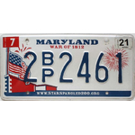 MARYLAND-WAR-OF-1812-Plaque-authentique-immatriculation-vehicule-usa-2021-2BP2461