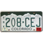colorado-2003-trunk-plaque-automobile-authentique-americaine