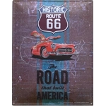I&S-6604RA-plaque-relief-métallique-americaine-bombée-mural-décoration-legend-Route-66-legend-car-mercedes-retro-vintage