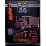 I&S-6612RA-plaque-relief-métallique-americaine-bombée-mural-décoration-legend-historic-Route-66-legend-neon-fluo-diner-truck-retro-vintage