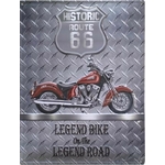 I&S-6606RA-plaque-relief-métallique-americaine-bombée-mural-décoration-legend-historic-Route-66-legend-bike-motorcycle-biker-retro-vintage