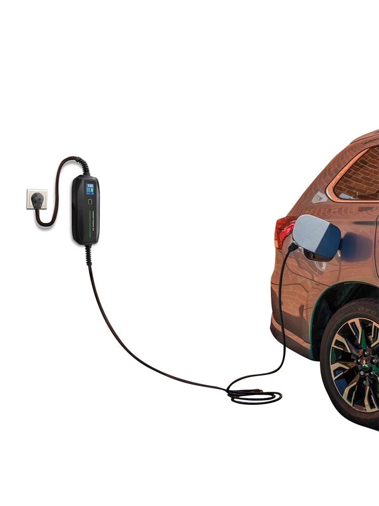 Câble de recharge Type 2 côté véhicule / prise domestique côté borne / 3,6  Kw / monophasé réglage de l'intensité 8/10/13/16a - Câbles Type 2 côté  véhicule - GreenPlug