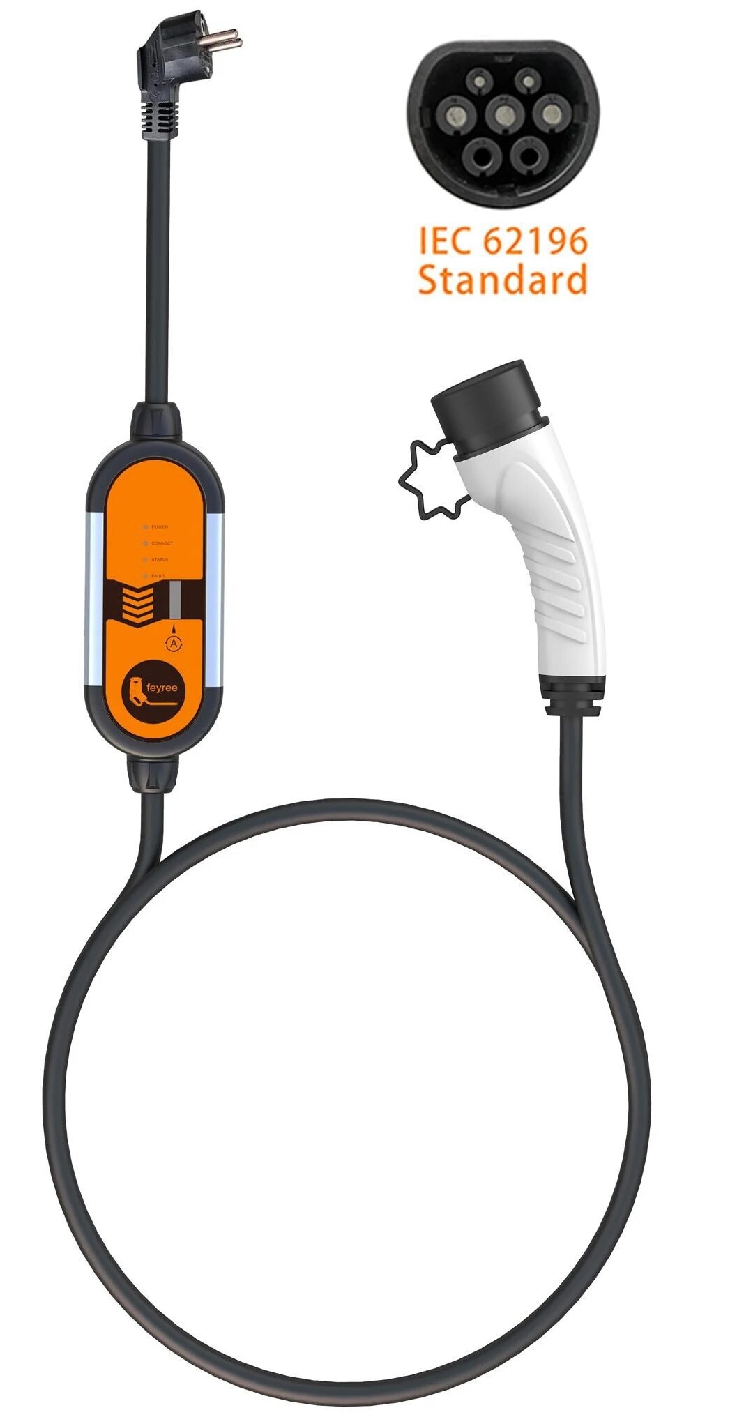 Câble de recharge Type 2 côté véhicule / prise domestique côté borne / 3,6  Kw / monophasé réglage de l'intensité 8/10/13/16a