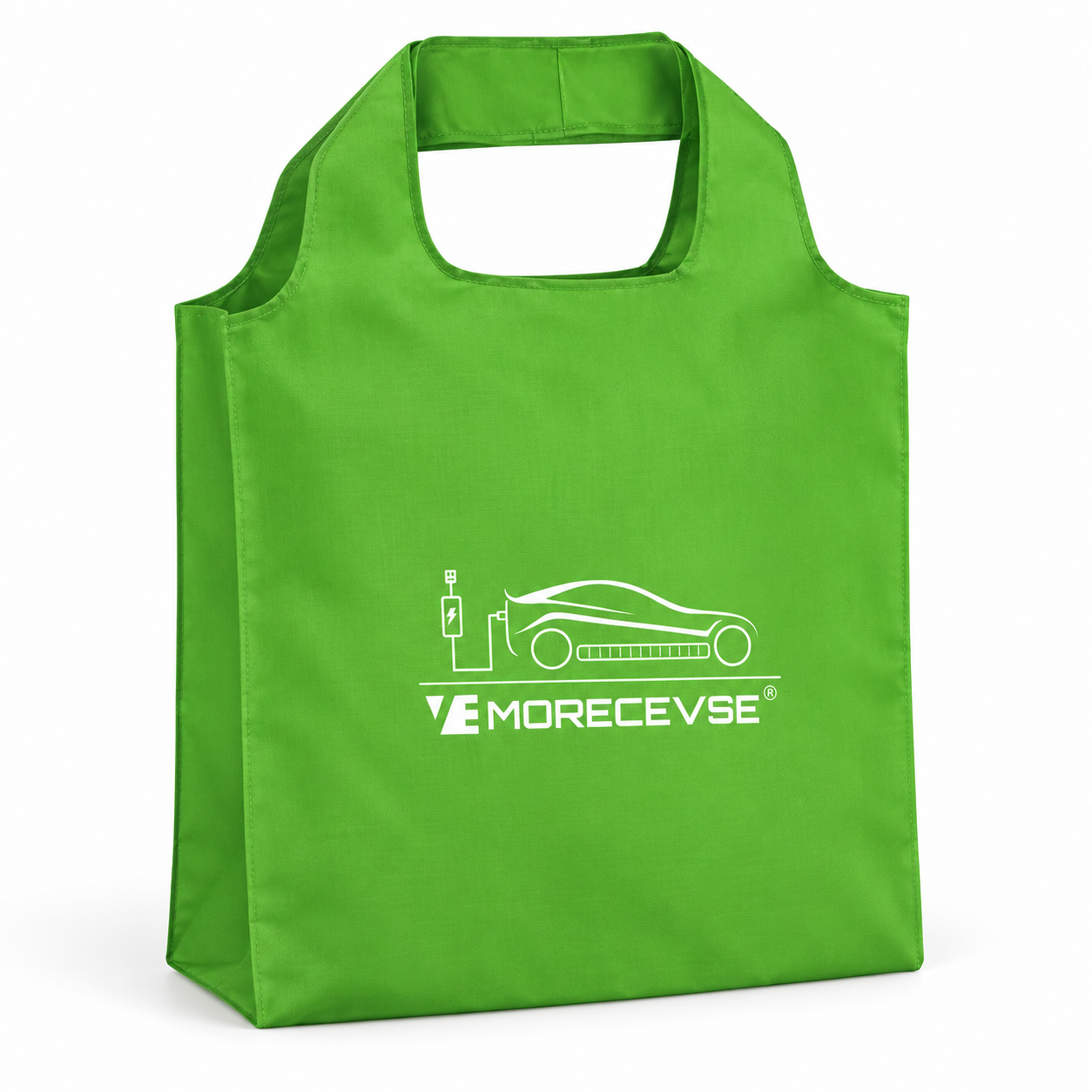Sac souple vert pour câble de recharge avec poignées intégrées