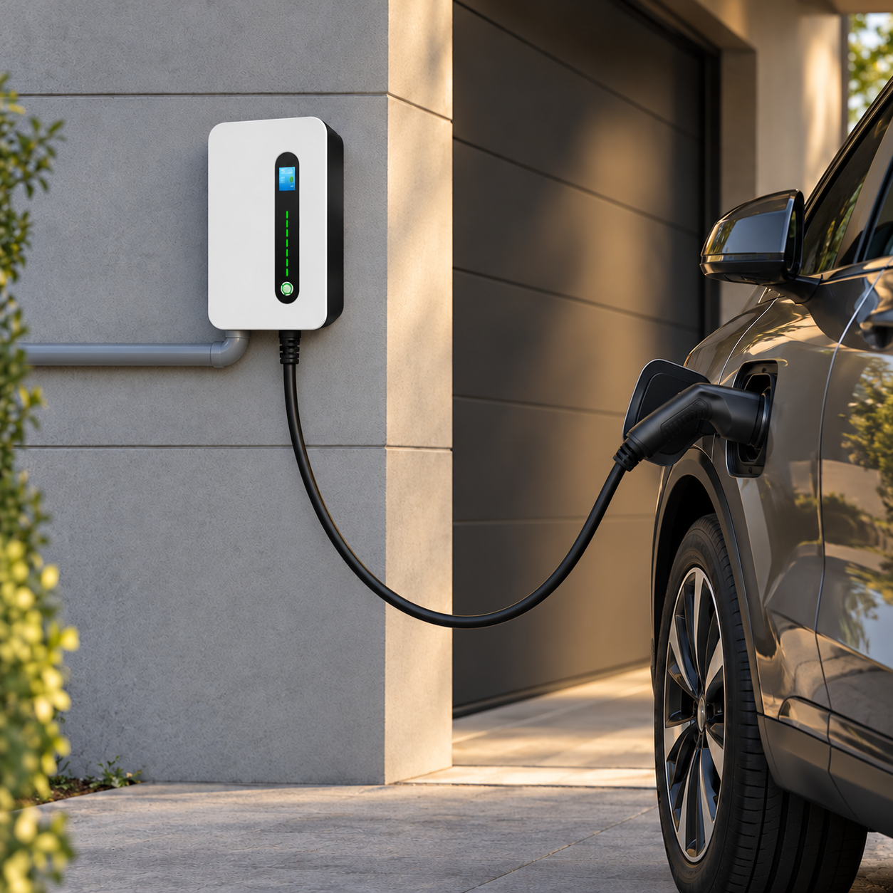 Borne 7,2 kW à écran en situation de recharge