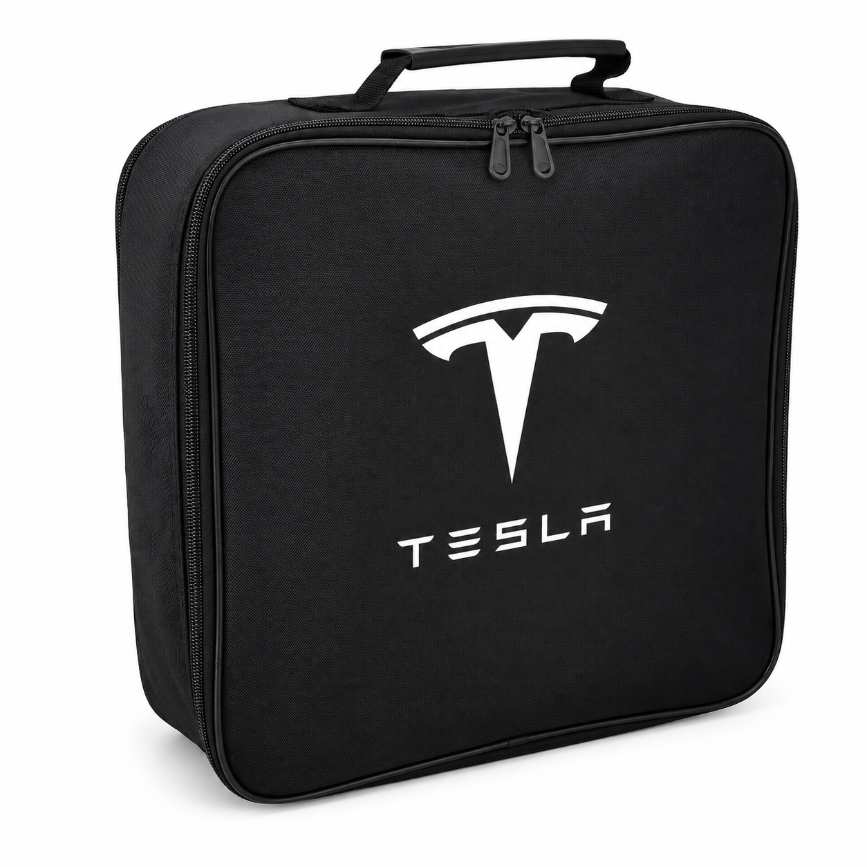 Sac noir carré avec motif Tesla