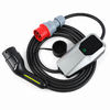 Chargeur portable Type 2 vers CEE rouge avec boîtier argenté et câble