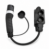 Adaptateur Type 2 noir avec deux prises domestiques