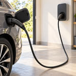 Câble Type 2 reliant un véhicule à une borne de recharge