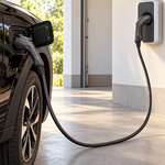 Câble Type 1 vers Type 2 reliant un véhicule à une borne de recharge