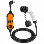 Chargeur Type 2 vers Schuko à boîtier orange et poignée blanche
