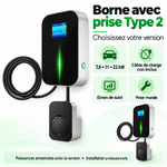 Borne avec prise Type 2 : choix de puissance et caractéristiques en français