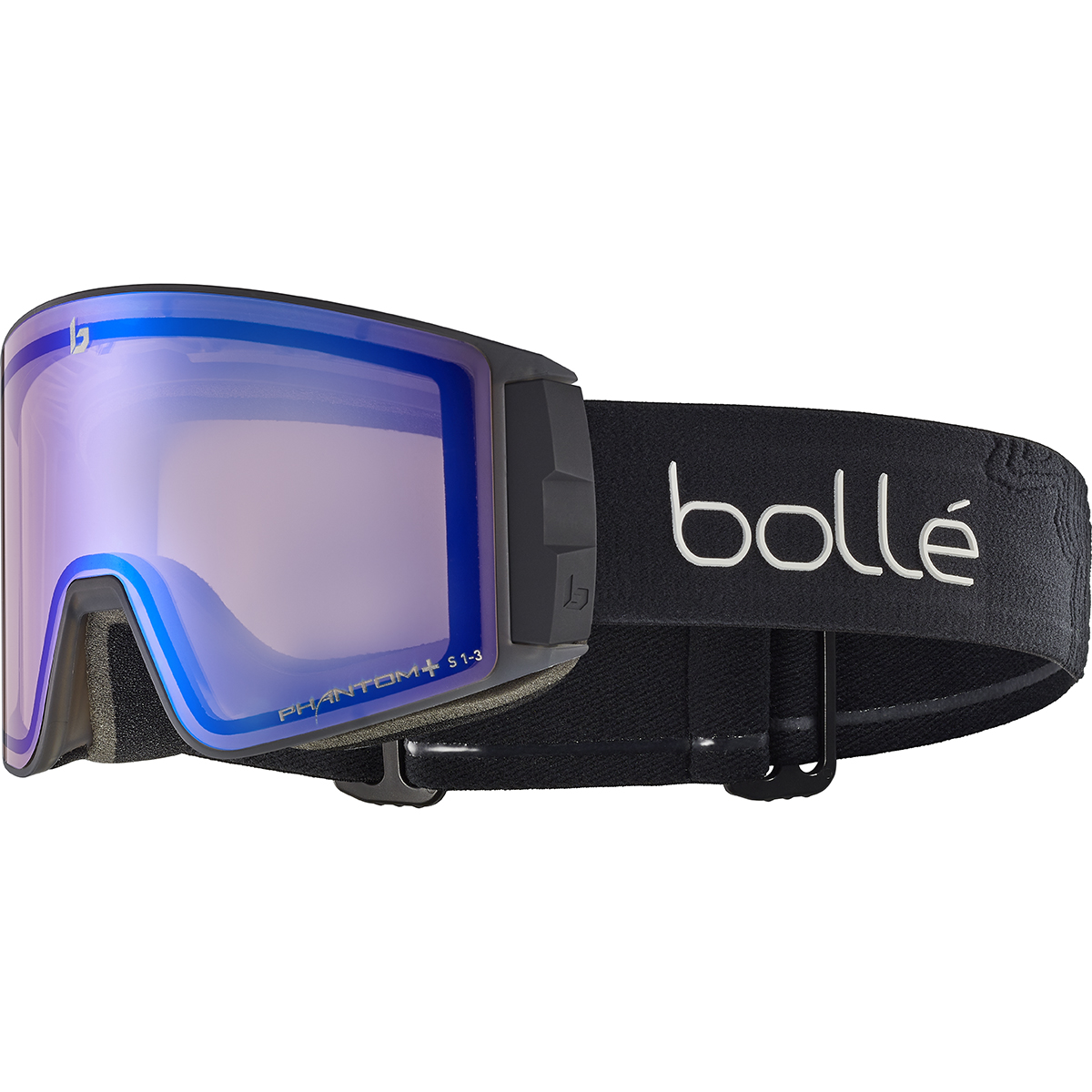 Masque de ski Bollé Blackridge Black Corp Matte Phantom+ Blue Semi-Polarisé