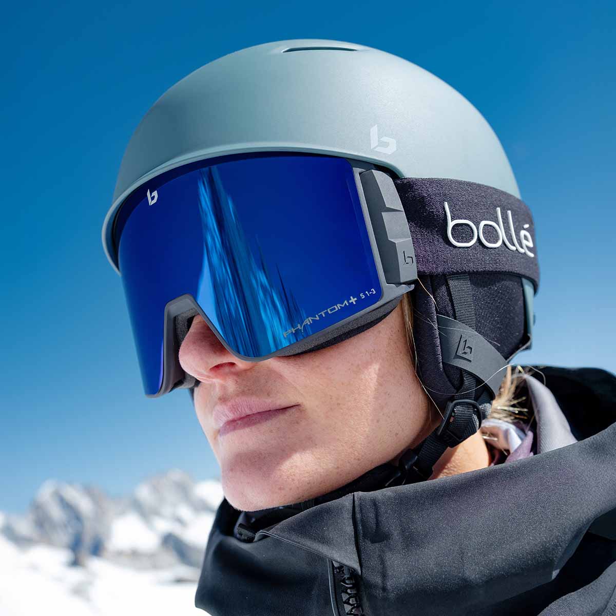 Masque de ski Bollé Blackridge Black Corp Matte Phantom+ Blue Semi-Polarisé vue 3