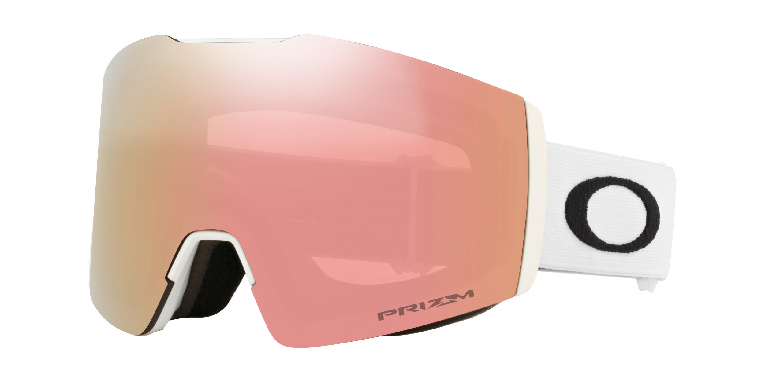 Masque de ski Oakley Fall Line M Blanc mat Prizm Rose Gold Iridium