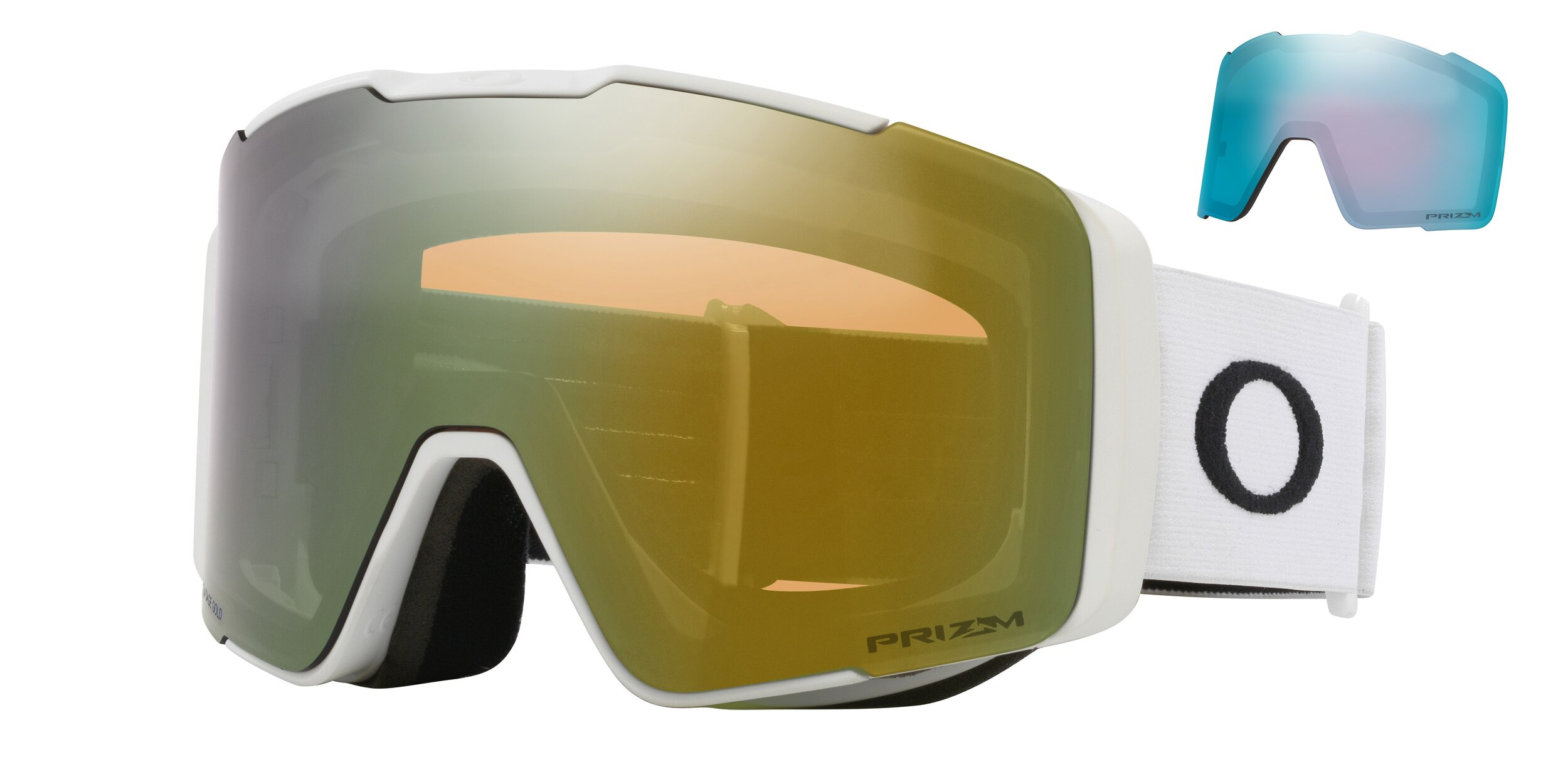Masque de ski Oakley Line Miner Pro L Blanc mat Prizm Sauge Or Iridium