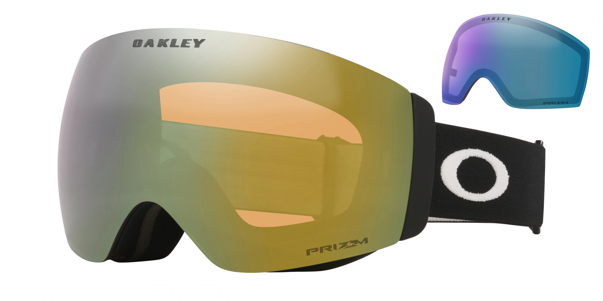 Masque de ski Oakley Flight Deck Pro M Noir mat Prizm Sauge Or Iridium