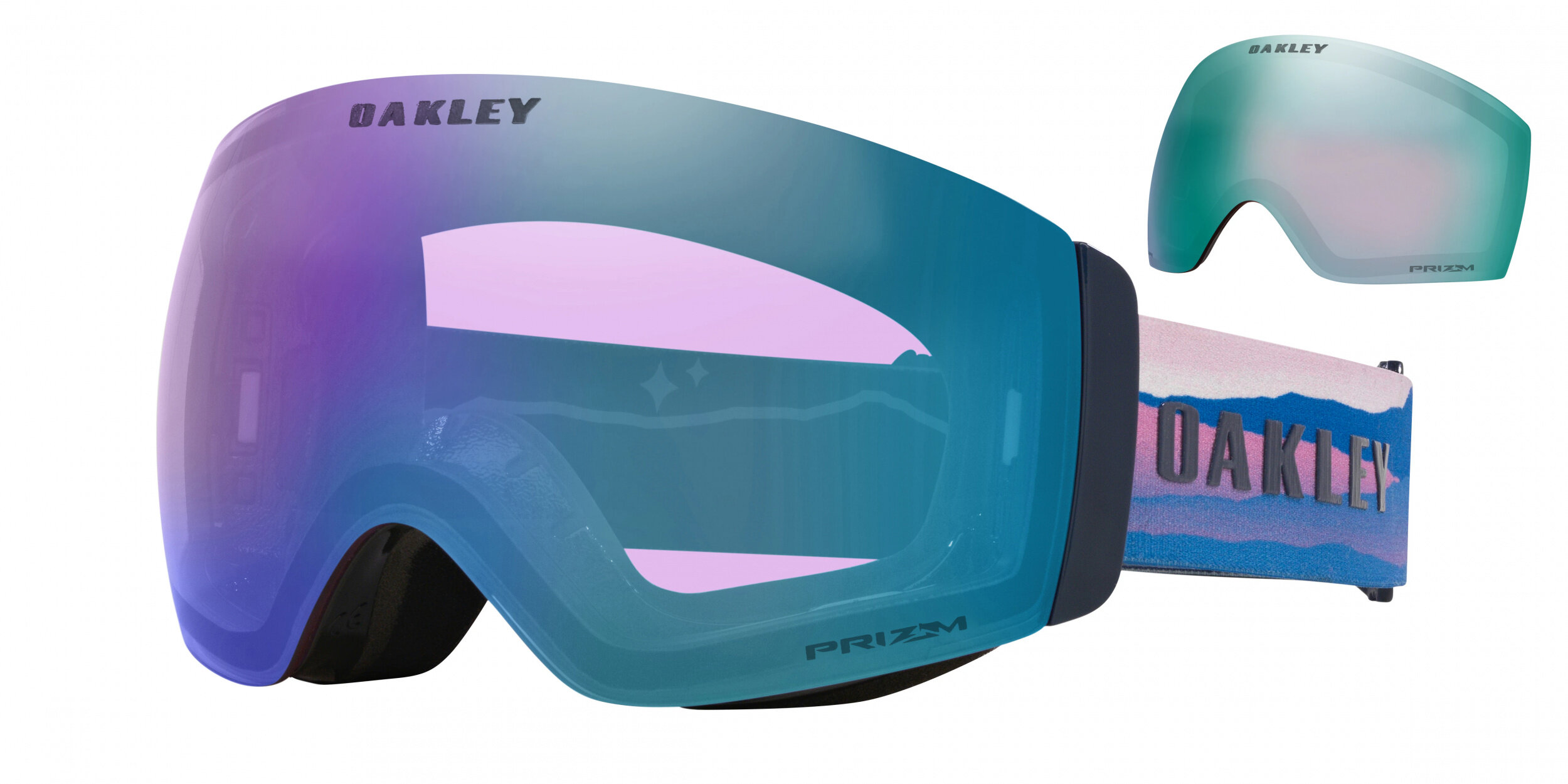 Masque de ski Oakley Flight Deck Pro M Signature Mikaela Shiffrin Prizm Snow Iced Iridium