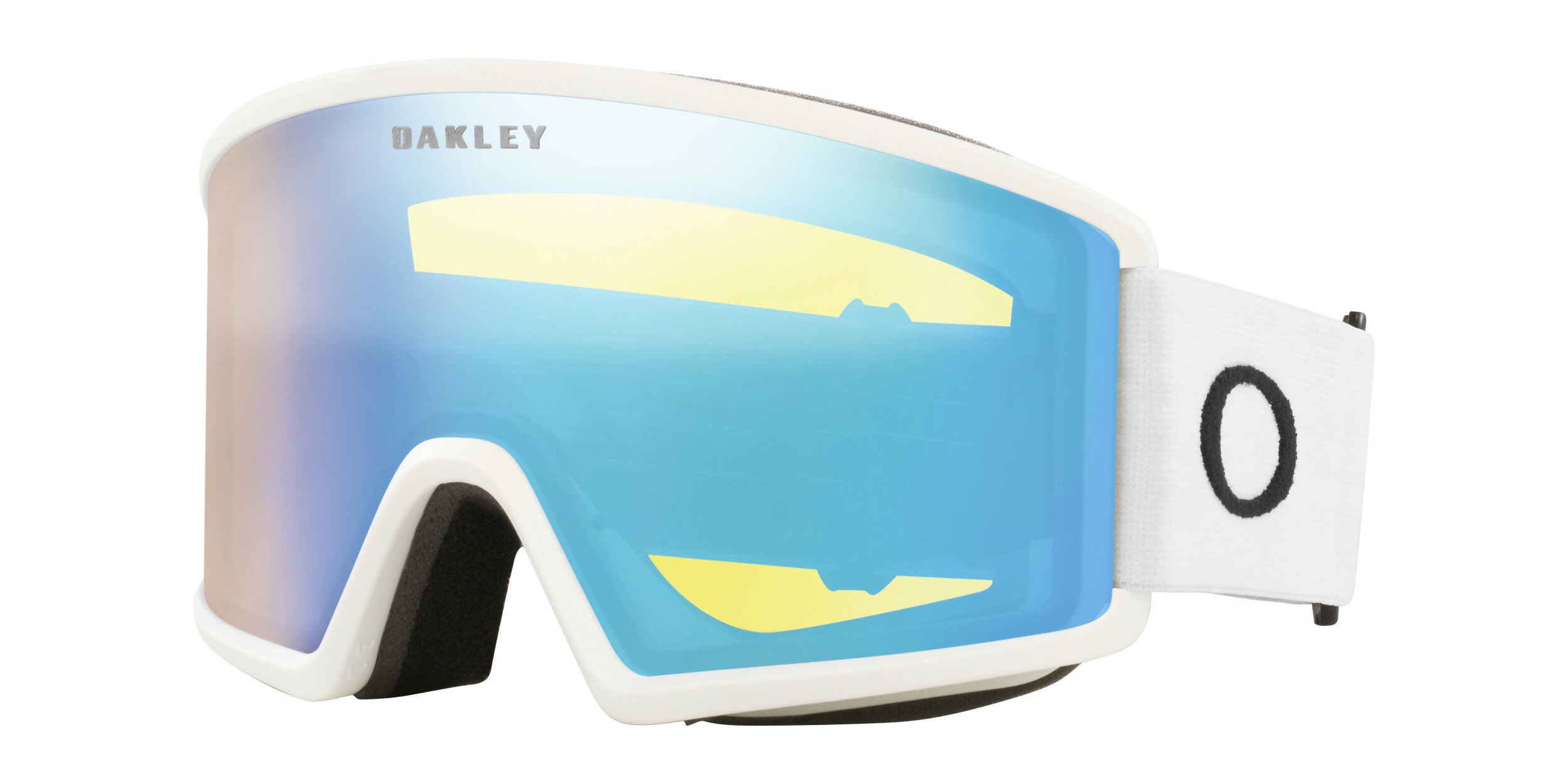 Masque de ski Oakley Target Line L Blanc mat Jaune Haute Intensité