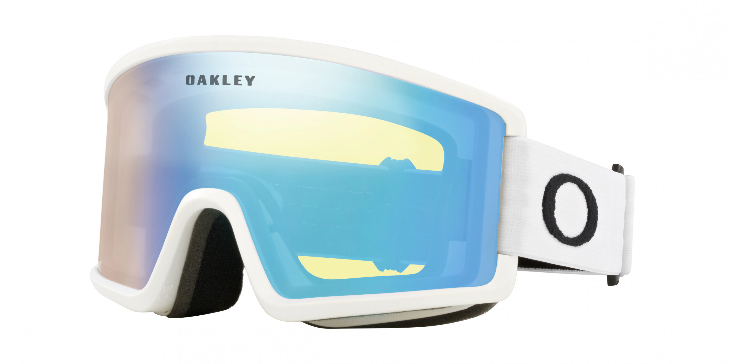 Masque de ski Oakley Target Line M Blanc mat Jaune Haute Intensité