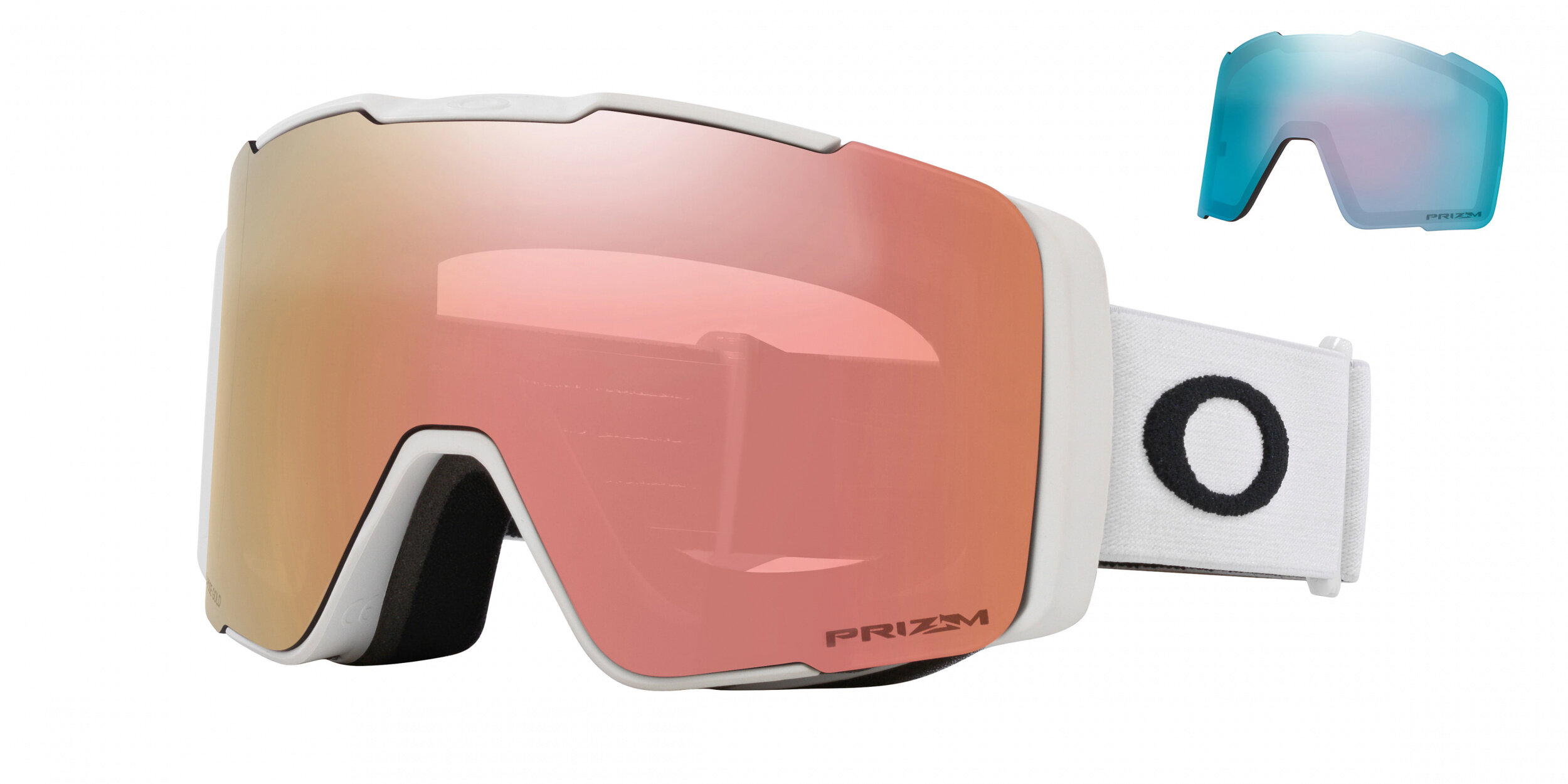 Masque de ski Oakley Line Miner Pro M Blanc mat Prizm Rose Gold Iridium