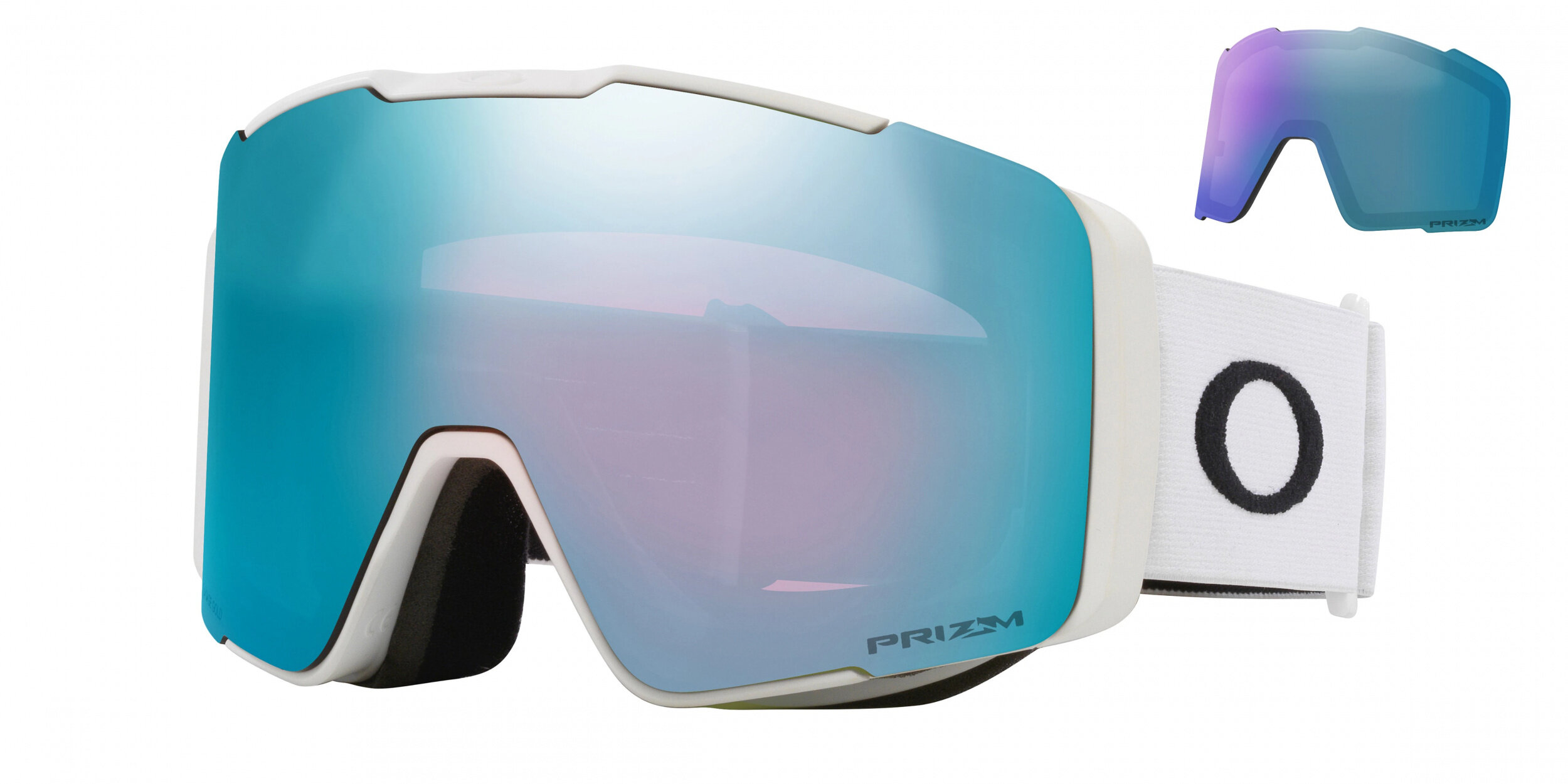 Masque de ski Oakley Line Miner Pro M Blanc mat Prizm Snow Saphir Iridium