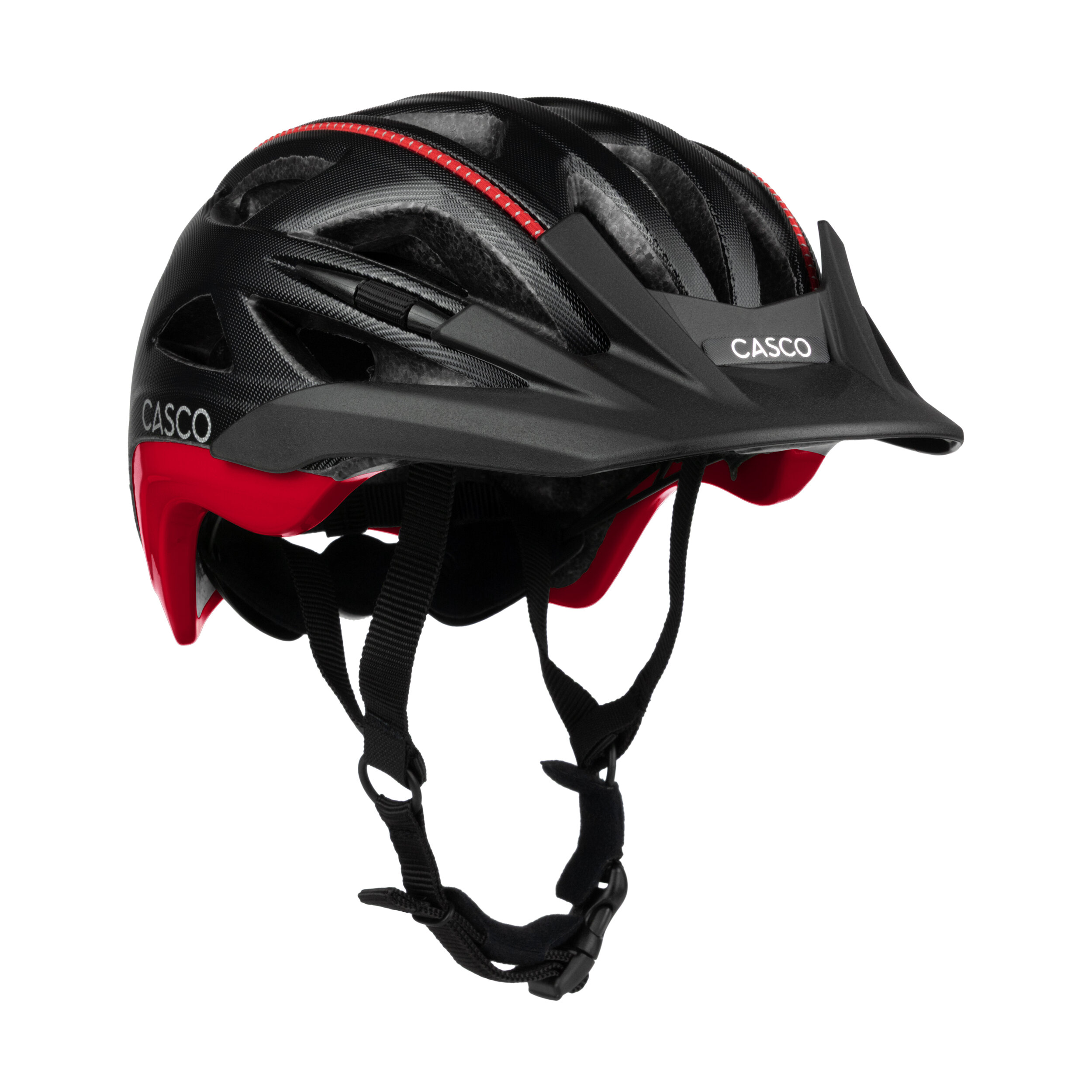 Casque de vélo Casco - ACTIV SL Structure - Noir structuré et rouge