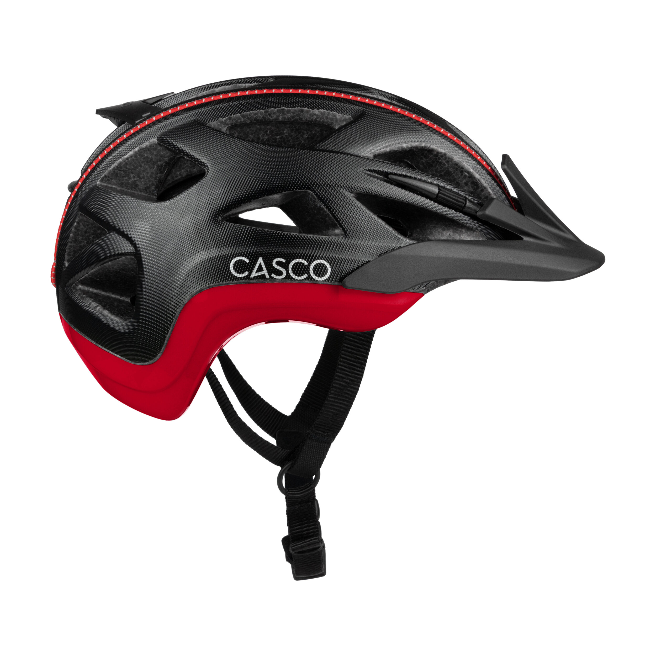 Casque de vélo Casco - ACTIV SL Structure - Noir structuré et rouge 2