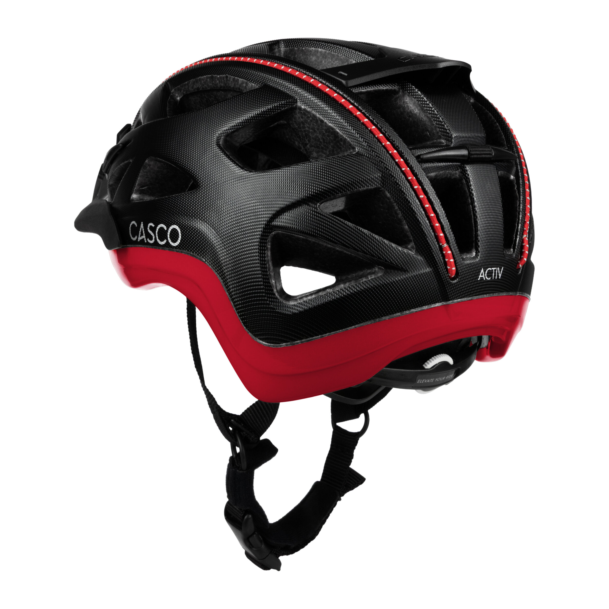 Casque de vélo Casco - ACTIV SL Structure - Noir structuré et rouge 4