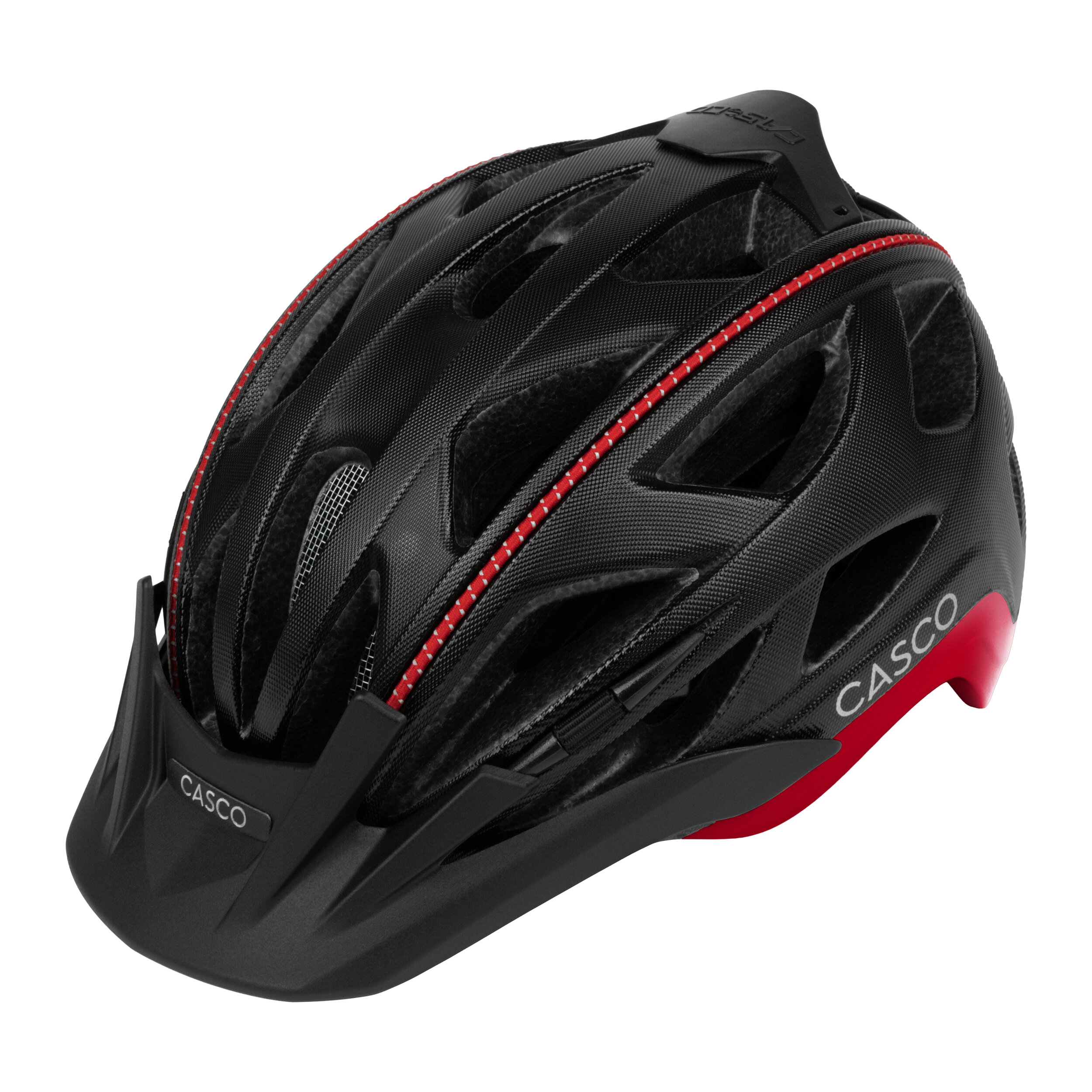 Casque de vélo Casco - ACTIV SL Structure - Noir structuré et rouge 5
