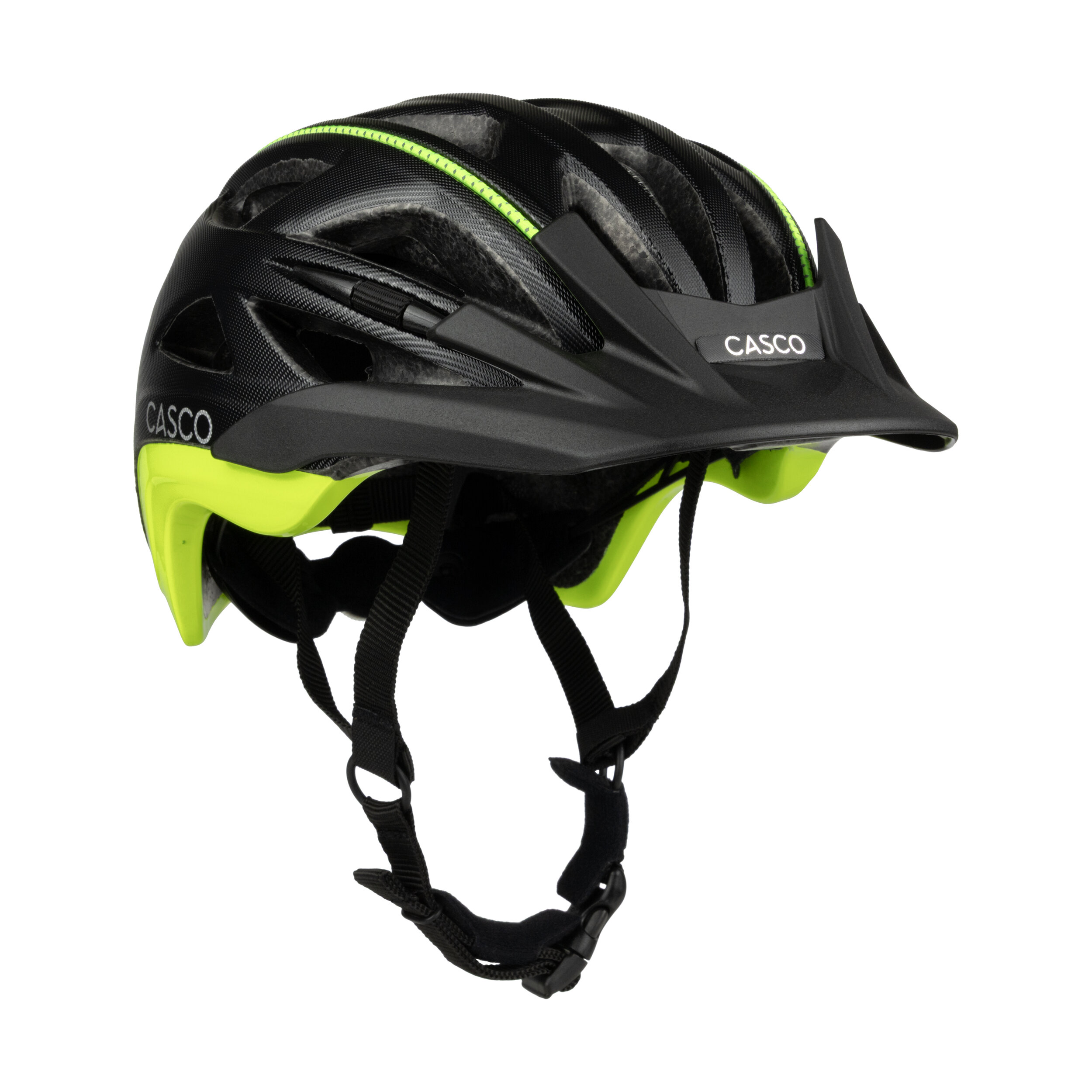 Casque de vélo Casco - ACTIV SL Structure - Noir structuré et jaune néon