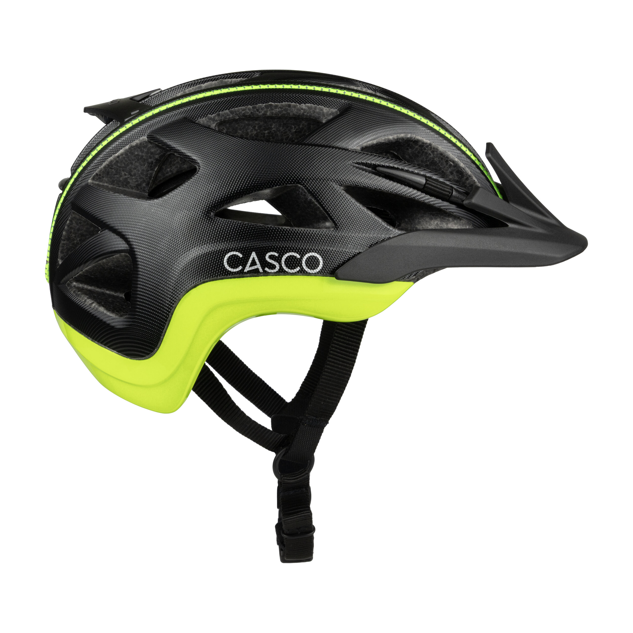 Casque de vélo Casco - ACTIV SL Structure - Noir structuré et jaune néon 2