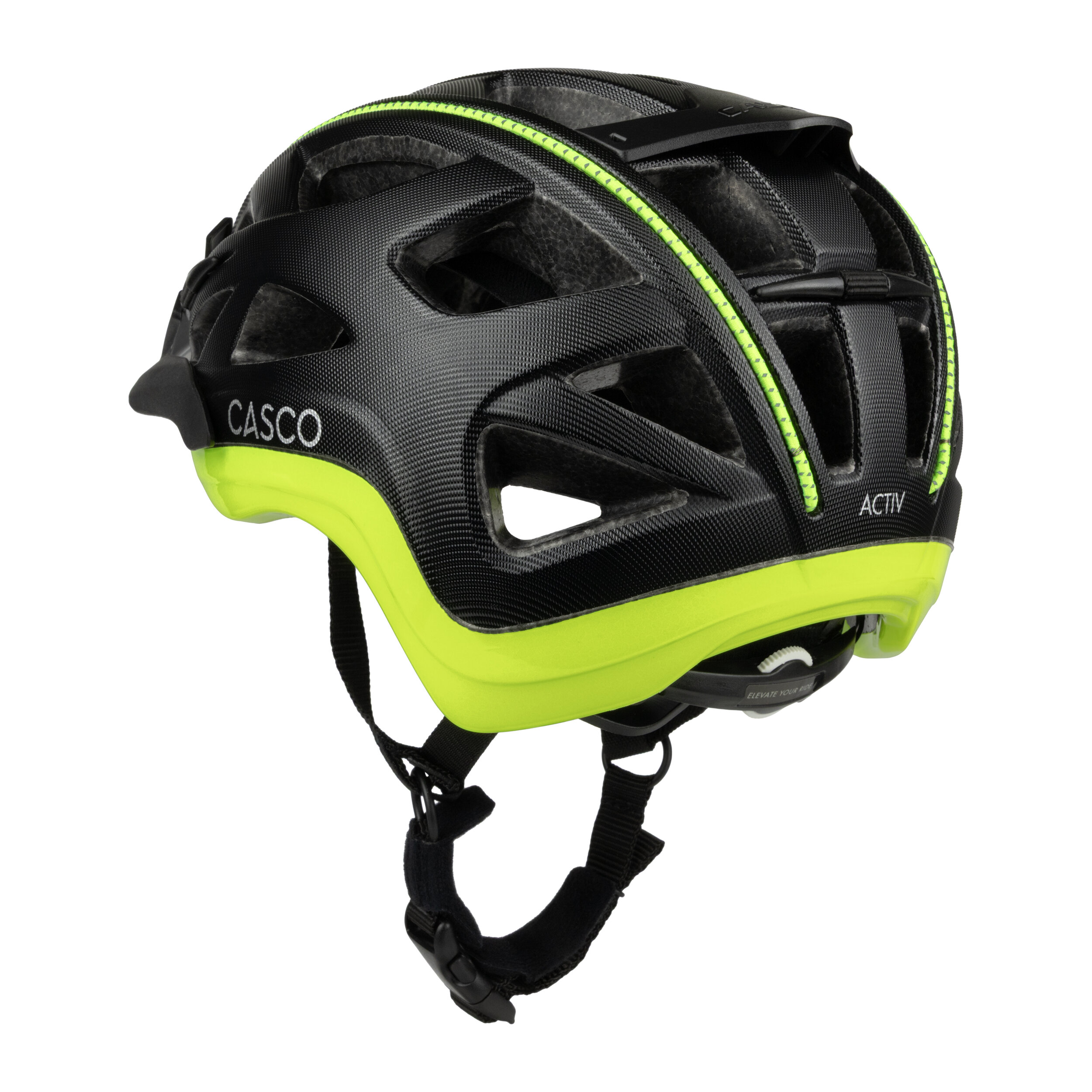 Casque de vélo Casco - ACTIV SL Structure - Noir structuré et jaune néon 4