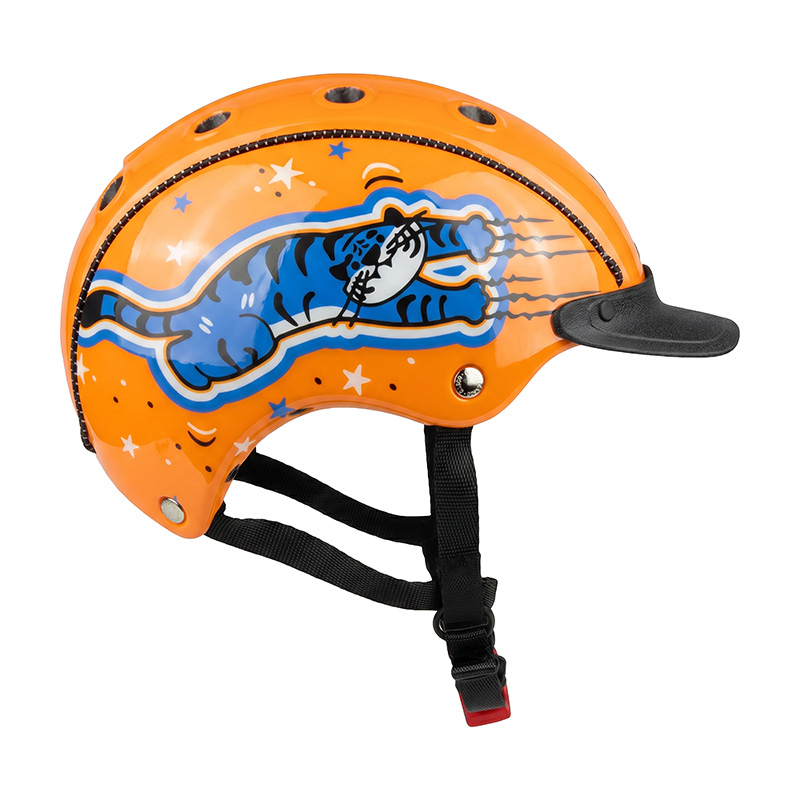 Casque de vélo et de Ski Casco - MINI 2 Junior - Tigro Blaze - Orange et bleu 3