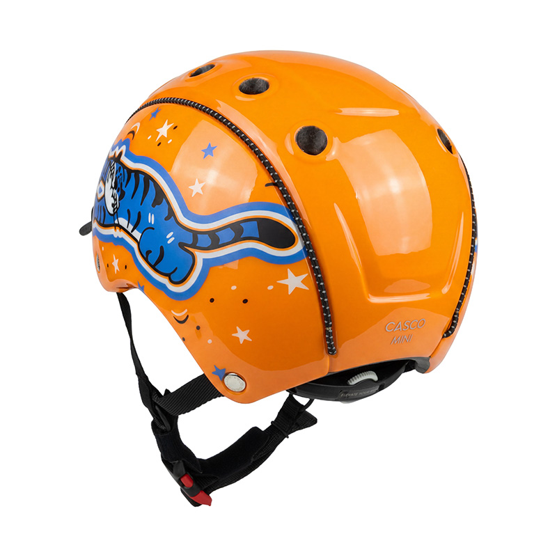 Casque de vélo et de Ski Casco - MINI 2 Junior - Tigro Blaze - Orange et bleu 4