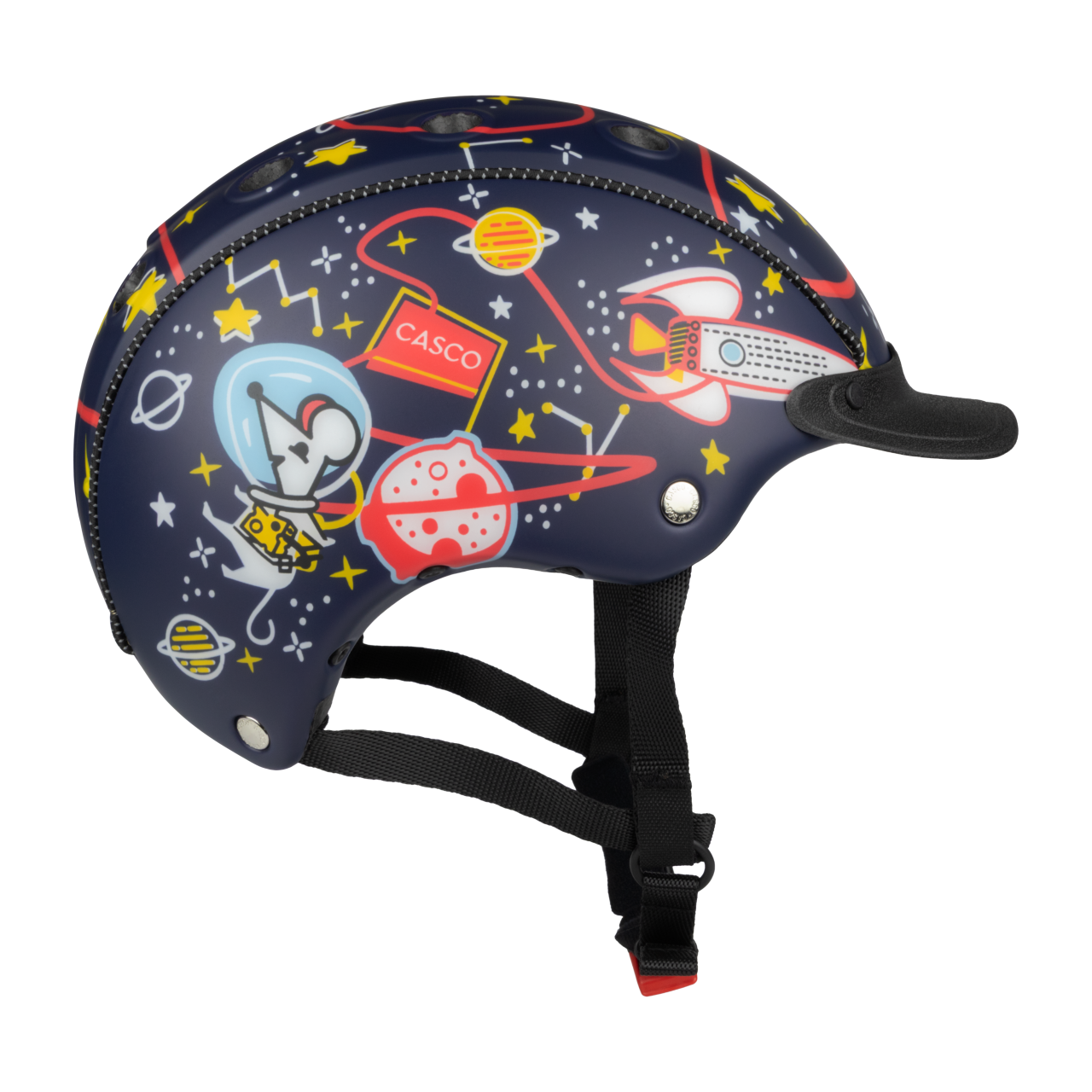 Casque de vélo et de Ski Casco - MINI 2 Junior - Spacemouse Rocket - Bleu foncé mat 3