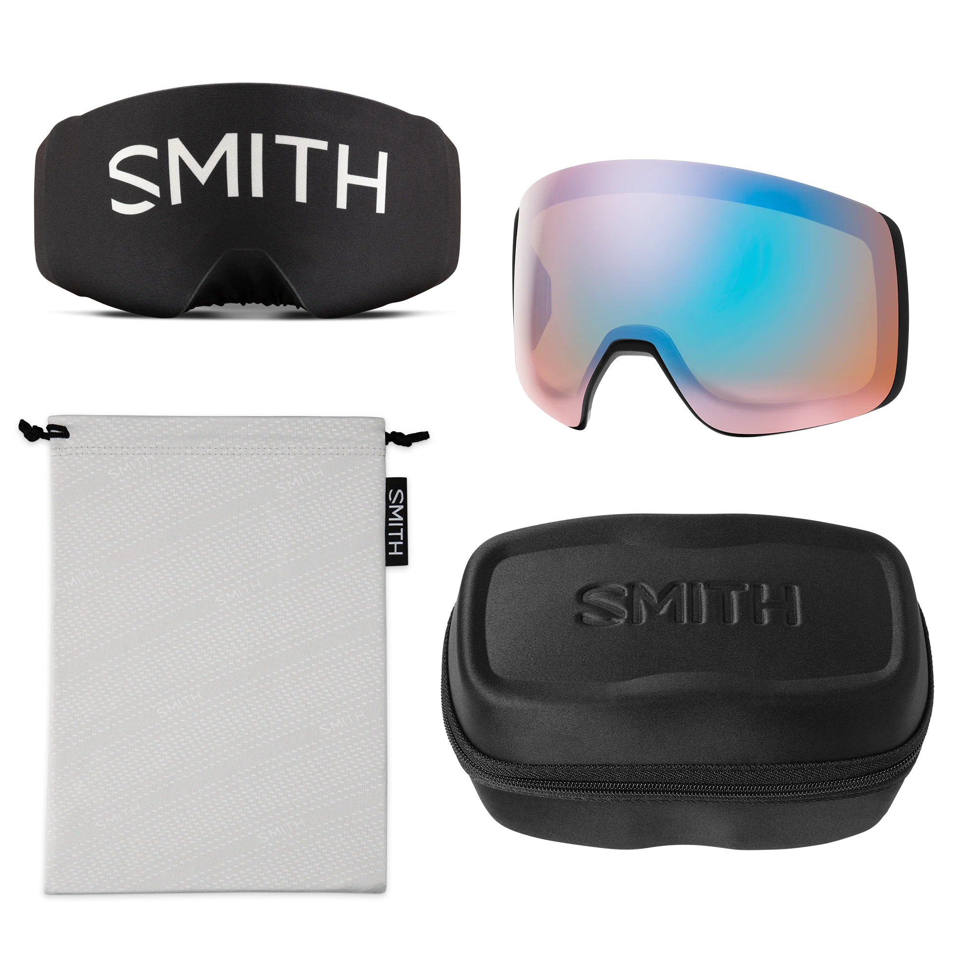 Masque de ski Smith - 4D MAG XL - Noir - ChromaPop Sun Blue Mirror