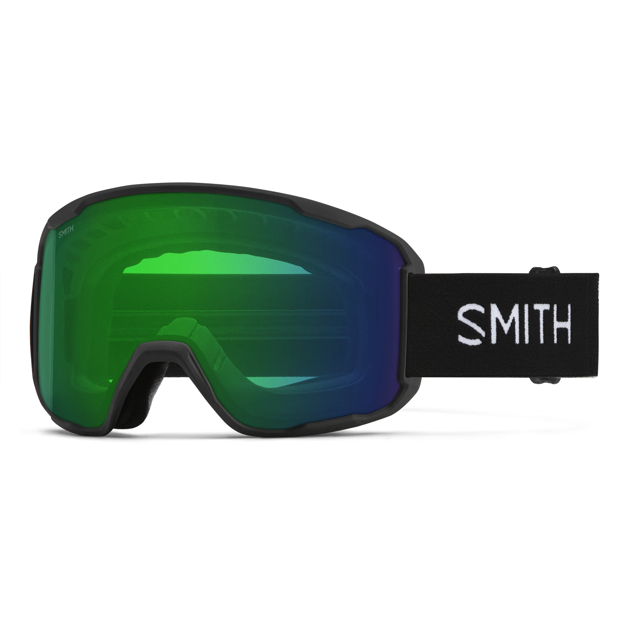 Masque de ski Smith - Preview - Noir - ChromaPop Everyday Green Mirror